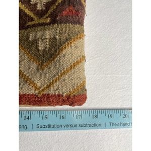 Turkish Kilim square pillow case 17x18” brown orange